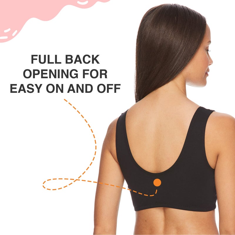 Lamaze Women's Cotton Spandex Sleep Bra for Nursing and Maternity, Black, Large - Image 5