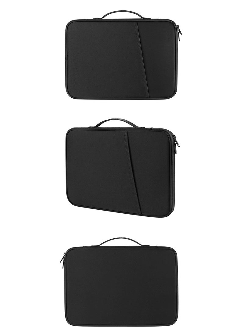 KHAJUL 35*25.5*3CM Laptop Sleeve Case, Protective Bag for Dell Latitude 13/Inspiron 13, Acer HP Lenovo ASUS Chromebook, Notebook Bag with Pocket, Water-Resistant (Black) - Image 2