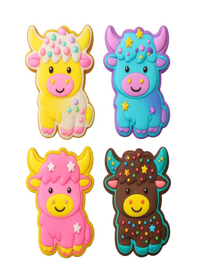 Mighty Gadget Happy Highland Cow Cookie Cutter & Stamp - 4x2.75" Cheerful Design for Joyful Baking (Random Color) - Image 5
