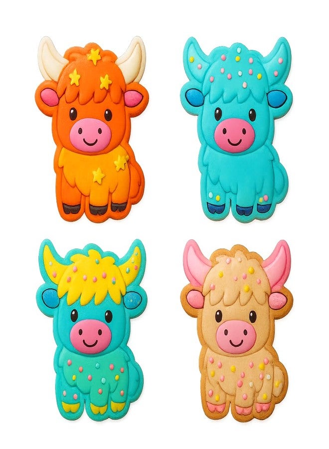 Mighty Gadget Happy Highland Cow Cookie Cutter & Stamp - 4x2.75" Cheerful Design for Joyful Baking (Random Color) - Image 3