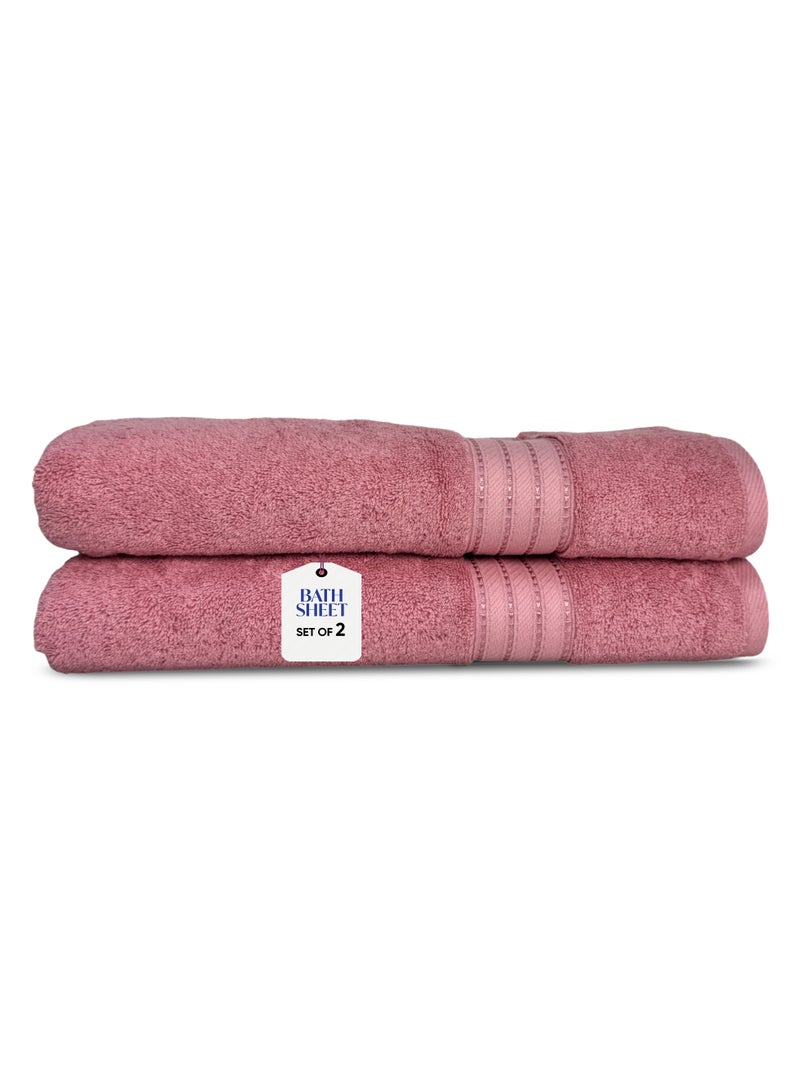 كاسينو Kassino Jumbo Bath Sheet (2 Pack, 80x160 cm) - 580 GSM Large Bath Towel,100% Combed Cotton, Soft & Quick-Dry Oversized Towels, Highly Absorbent, Double Stitched Hotel Quality Towels | Apricot - Image 1