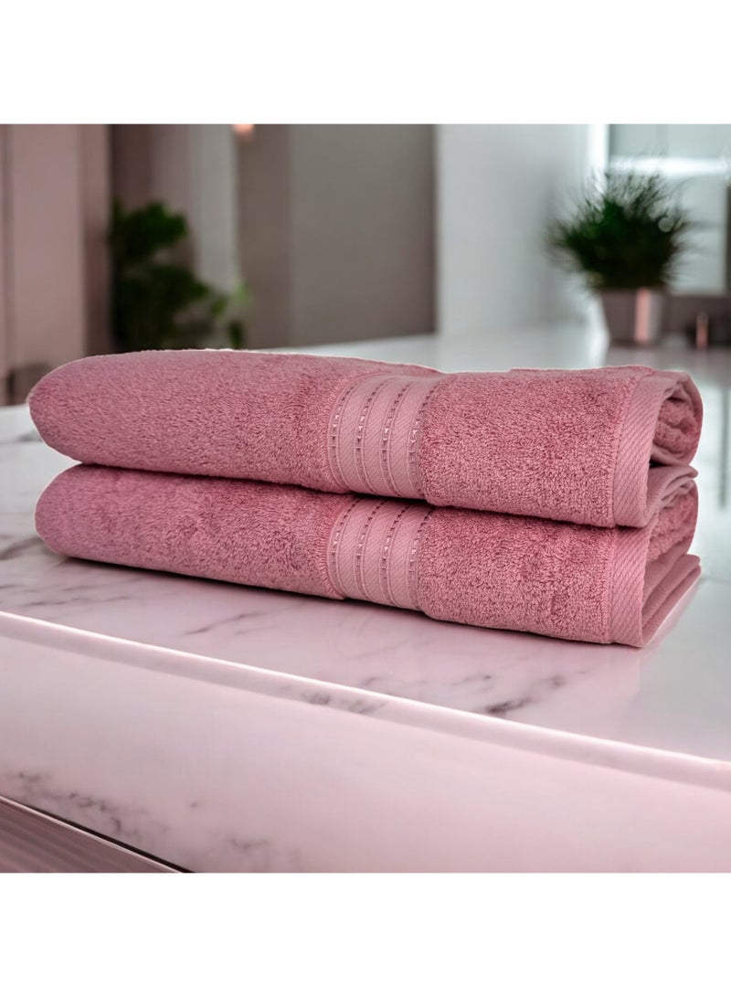 كاسينو Kassino Jumbo Bath Sheet (2 Pack, 80x160 cm) - 580 GSM Large Bath Towel,100% Combed Cotton, Soft & Quick-Dry Oversized Towels, Highly Absorbent, Double Stitched Hotel Quality Towels | Apricot - Image 2