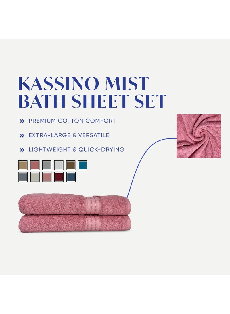 كاسينو Kassino Jumbo Bath Sheet (2 Pack, 80x160 cm) - 580 GSM Large Bath Towel,100% Combed Cotton, Soft & Quick-Dry Oversized Towels, Highly Absorbent, Double Stitched Hotel Quality Towels | Apricot - Image 3