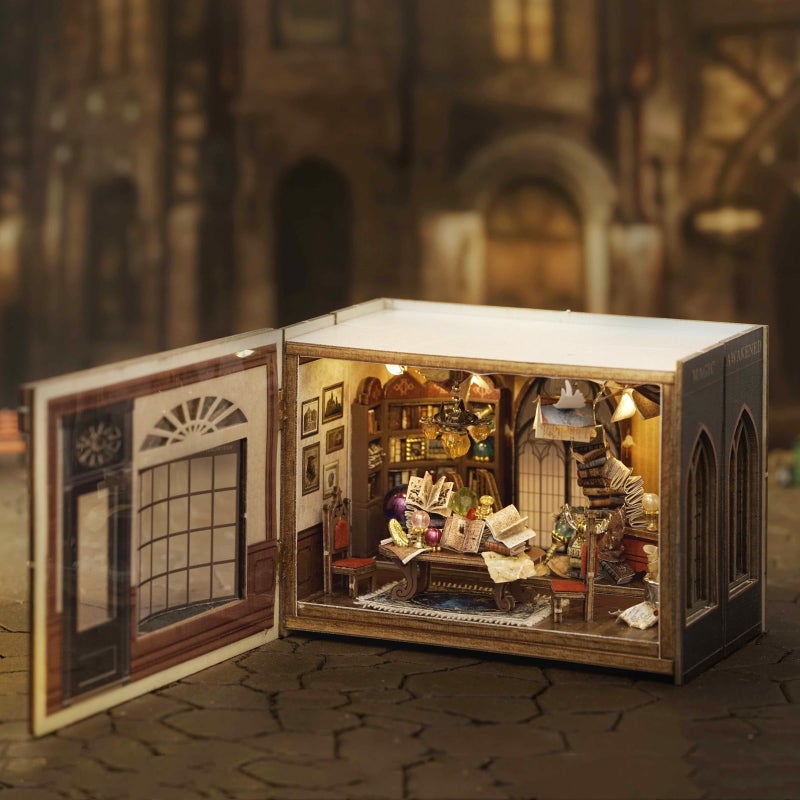 CUTEROOM Diy Miniature House Kit  Cuteroom Mini House Kit For Adult To Build  Wooden Dollhouse Making Kit With Furniture  Christmas Birthday Gifts (Magic) - Image 5