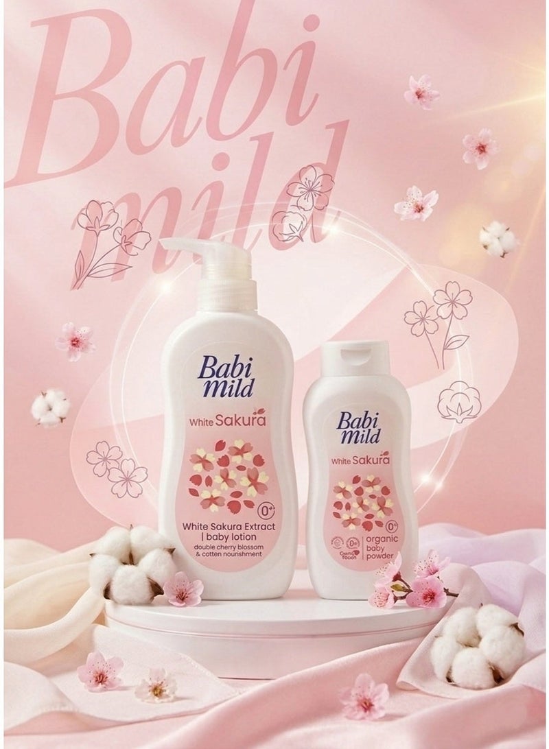 BABIMILD Babi Mild White Sakura Organic Baby Lotion – Gentle Touch Moisturizing Care for Soft & Smooth Baby Skin (0+ Months)350ml - Image 2