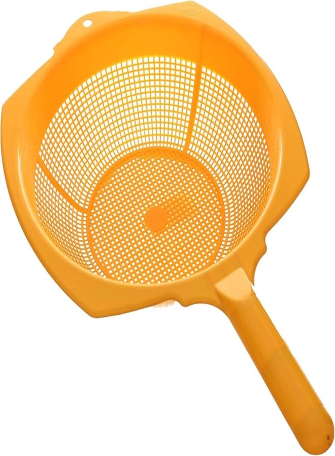 Lamsa 14504 Modern Plastic Colander For Vegetables With One Hand - Orange