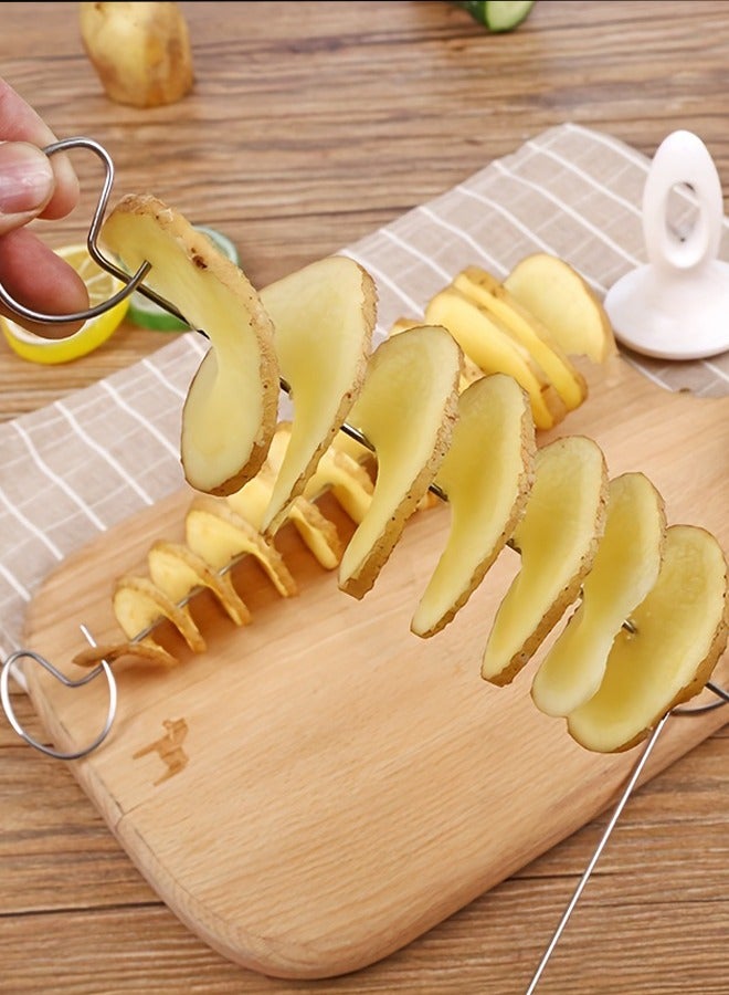 Portable Potato BBQ Skewers For Camping, Chips Maker Potato Slicer, Potato Spiral Cutter Barbecue Tools, Kitchen Accessories  - Image 1