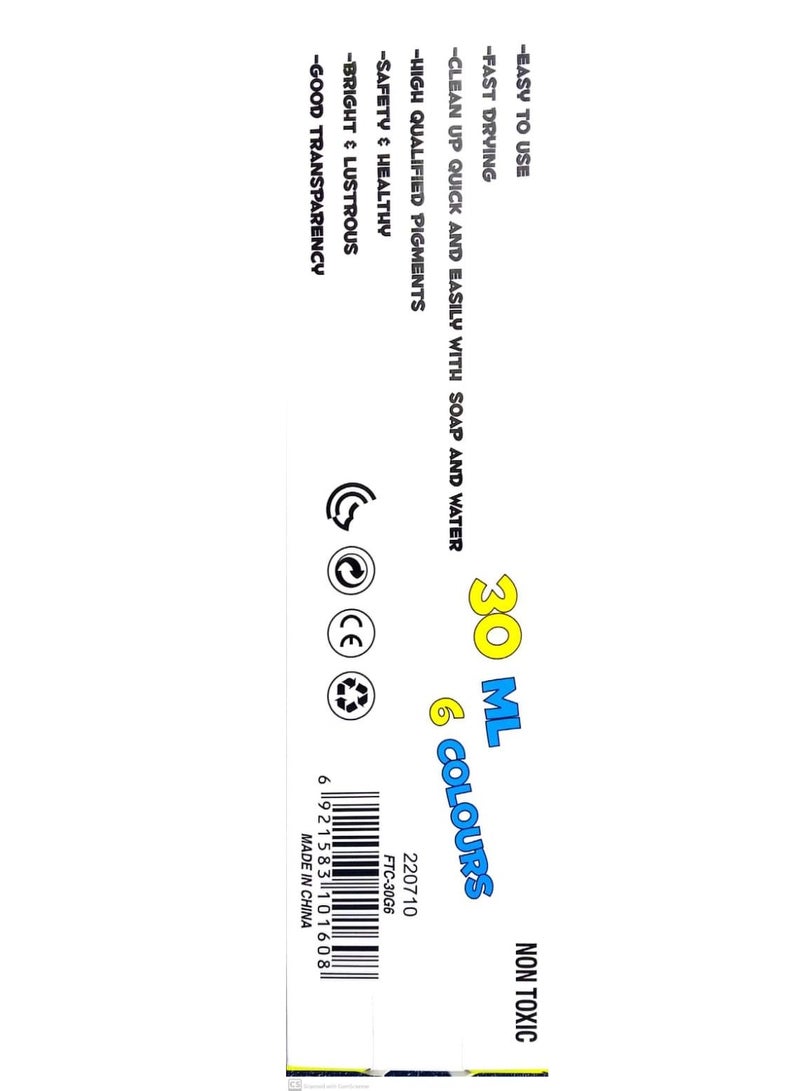 Flamingo Glitter Paint Multicolors 6 Pieces - Image 2