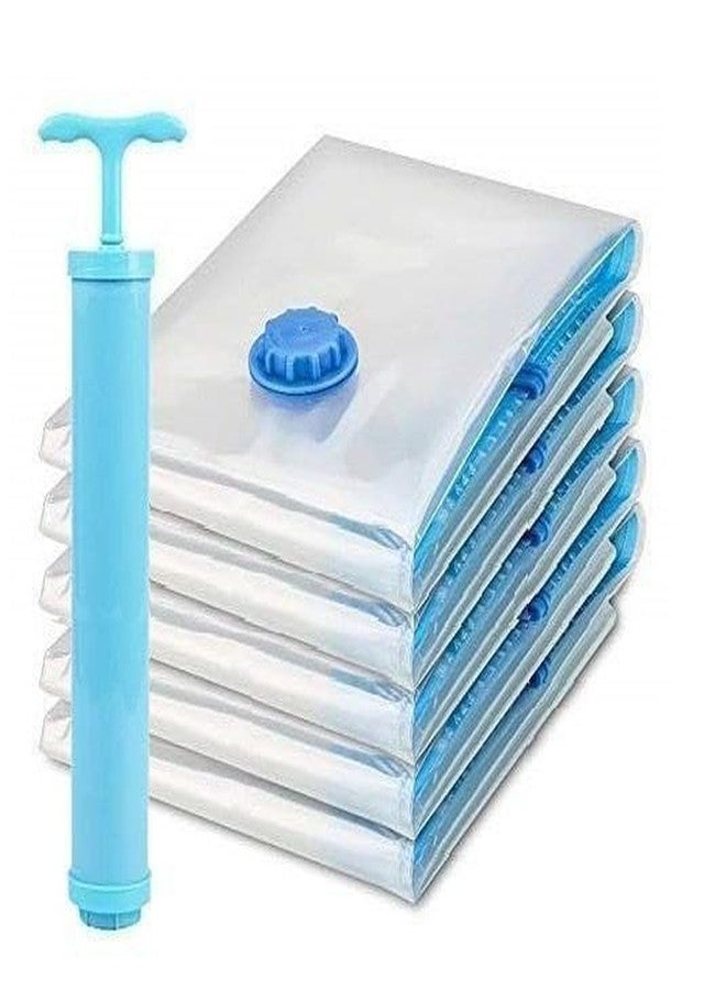 black sparrow 5 Vacuum Bags For Clothes With Pump Reusable Plastic Bags For Packing4Xl For Clothes Space Saver Bag Compression Sealer Bags For Home&Travel,Multicolor - Image 1