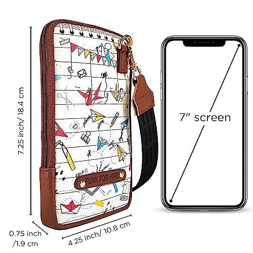 Funk For Hire Womens Leatherette Origami Printed Mobile Holder Sling Bag - White And Brown - Image 2