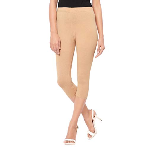 FEELBLUE Premium Cotton Strechable Women's Casual/Gym/Sports 3/4th Capri (Free Size) Combo Pack of 5 (RaniMagentaPeachPgreenBlck) - Image 5