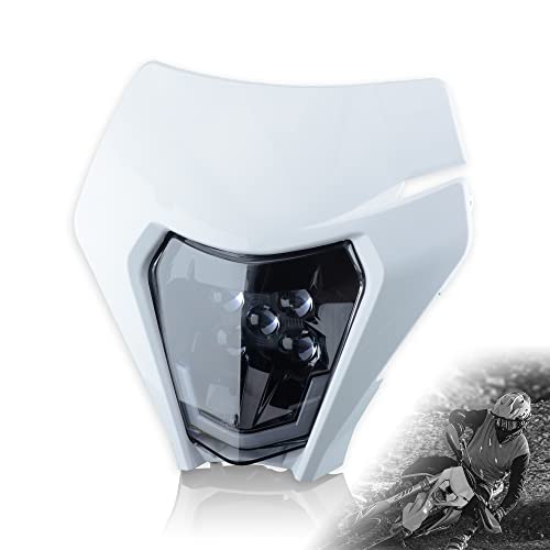 MCHMFG Dirt Bike Headlight Dirtbike LED Headlights Kit Motorcycle Head Lamp Light Kit Universal for Most Dirt Pit Enduro Bike Motorcycle Headlamp Frontlight for ATV White - Image 1