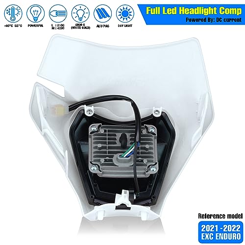 MCHMFG Dirt Bike Headlight Dirtbike LED Headlights Kit Motorcycle Head Lamp Light Kit Universal for Most Dirt Pit Enduro Bike Motorcycle Headlamp Frontlight for ATV White - Image 2