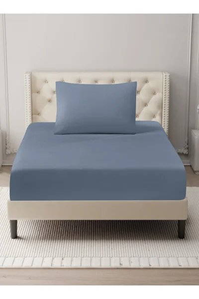 Donetella Bedding Fitted Sheet - Fits 120x200 Cm For Single Bed - 2 Pcs (1 Fitted Sheet and 1 Pillowcases) - 35 Cm Deep Pocket - Solid Bed Sheet