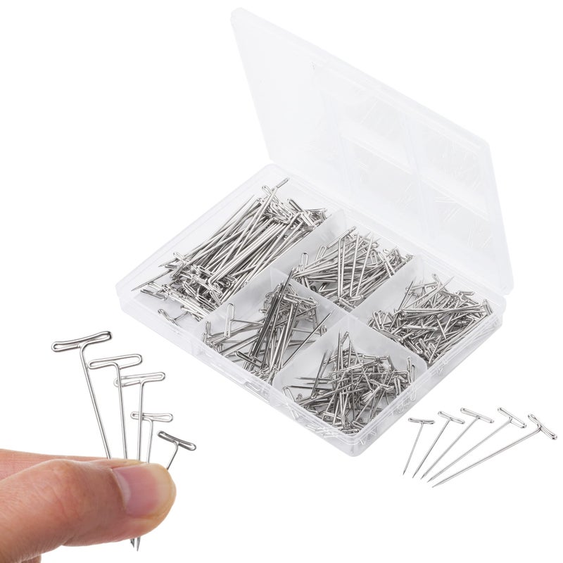 Mr Pen T Pins for Sewing 220 Pack Assorted Sizes Wig T Pins for Blocking Knitting