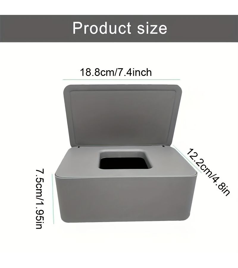 Green Cover White Box Plastic Desktop Wet Tissue Box With Lid Dustproof Seal Storage For Home Office Decor - Image 3