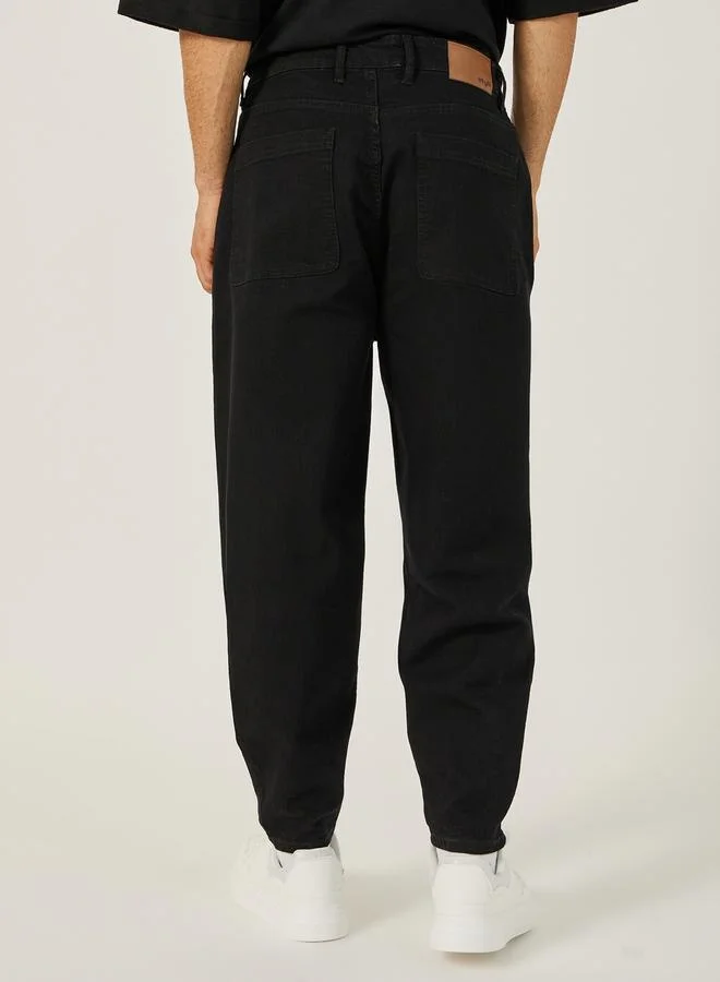 Styli Mid Rise Balloon Fit Embroidered Jeans