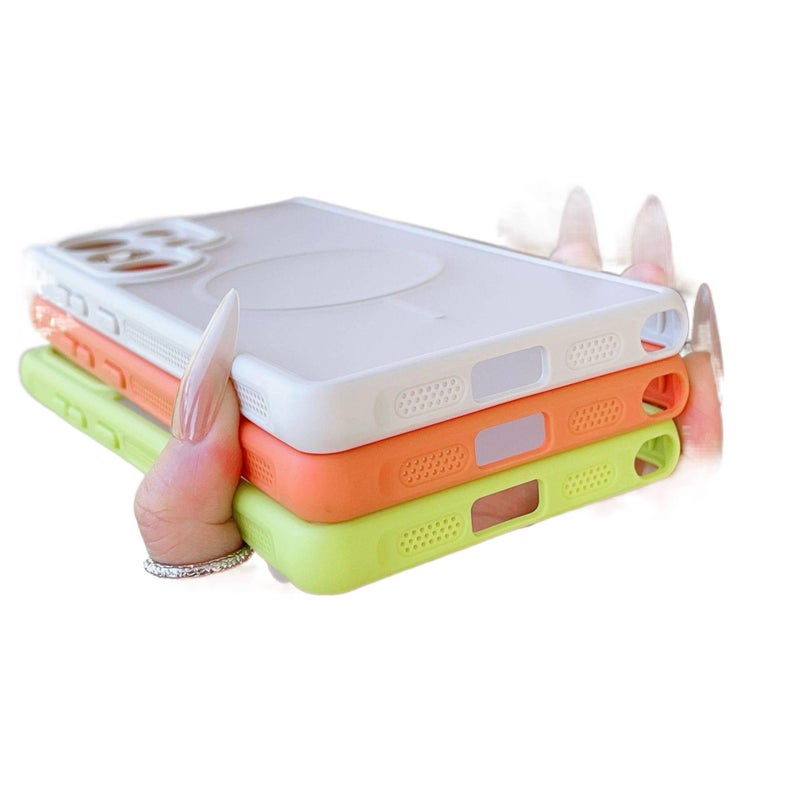 غطاء MagSafe | لـ Samsung Galaxy S24 Ultra | برتقالي | TPU+PC | مقاوم لبصمات الأصابع | مغناطيس قوي - Image 5
