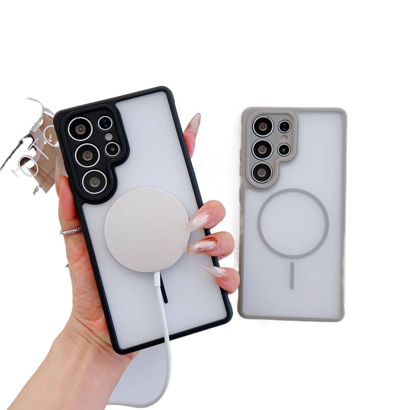 غطاء MagSafe | لـ Samsung Galaxy S24 Ultra | برتقالي | TPU+PC | مقاوم لبصمات الأصابع | مغناطيس قوي - Image 3