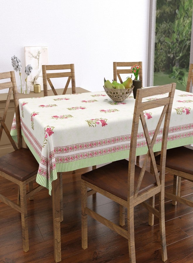 BLOCKS OF INDIA Cotton Hand Block Print Rectangular Table Cloth For 6 Seater Dining Table (60 Inch X 90 Inch) (Pink Buta) - Image 3