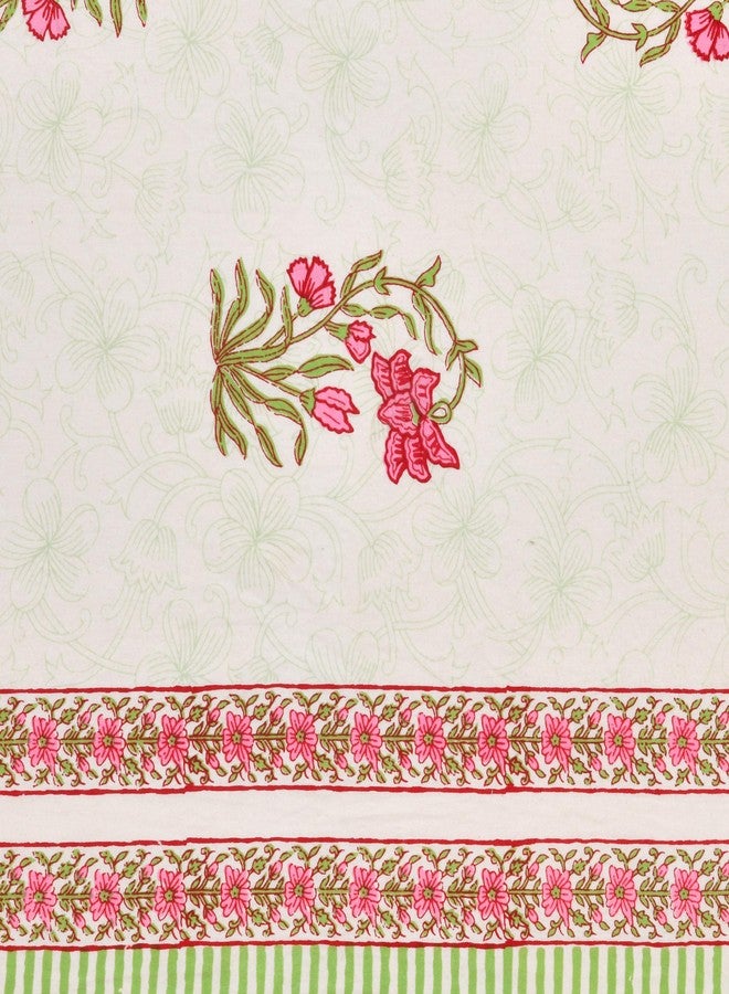 BLOCKS OF INDIA Cotton Hand Block Print Rectangular Table Cloth For 6 Seater Dining Table (60 Inch X 90 Inch) (Pink Buta) - Image 5