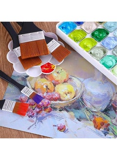 SHOWAY Professional Paint Brushes Nice Bristle Paintbrush Heads 5 Piece Pack Set Studio Craft Technique Paint Brushes Set Flat Brush Set, Multi-Purpose Wall Brushes for Home Barbecue Oil Painting  - Image 3
