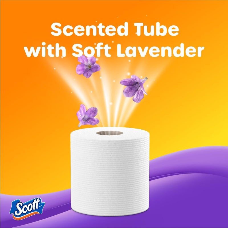 Scott ComfortPlus Toilet Paper with Soft Lavender Scented Tube, 12 Mega Rolls, 310 Sheets per Roll, Septic-Safe, 1-Ply Toilet Tissue - Image 3