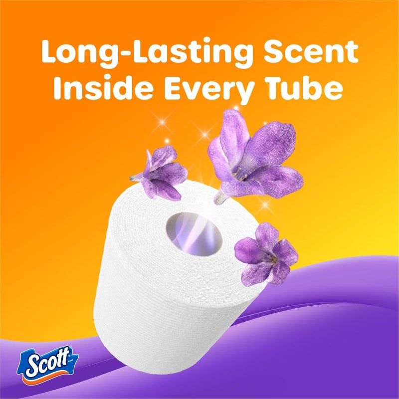 Scott ComfortPlus Toilet Paper with Soft Lavender Scented Tube, 12 Mega Rolls, 310 Sheets per Roll, Septic-Safe, 1-Ply Toilet Tissue - Image 4