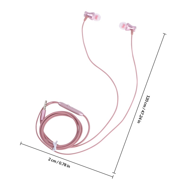 Headphone 3.5mm Jack Earphone Sweatproof Stereo Strong Bass Headset with Mic for Phone Rose - Image 2