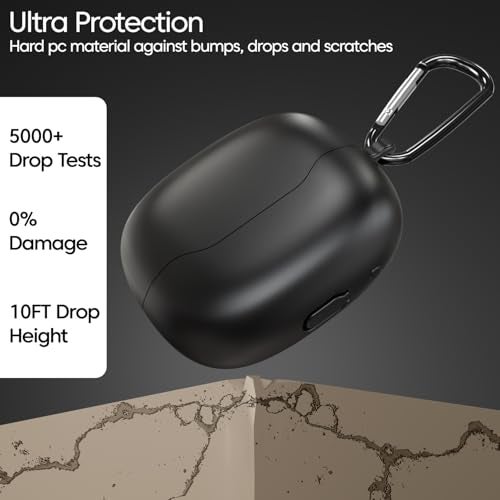 Sounce Premium Silicone Earphone Case Cover Compatible with Boat Airdopes Prime 701 ANC – Shock Absorbing Protective Skin with Soft Anti-Slip Grip, Scratch & Dust Resistant, Front LED Visible (Black) - Image 5