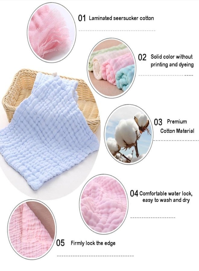 GREEMITO 100% Muslin Cotton Baby Washcloths – Ultra Soft Face Towels for Newborn & Toddlers | Highly Absorbent, Skin-Friendly Bath & Feeding Cloths (Pack of 3 - Multi-Colour) (26x26 cm) - Image 2