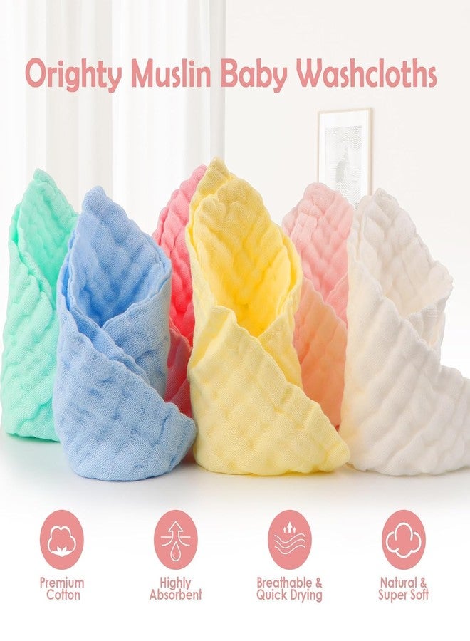 GREEMITO 100% Muslin Cotton Baby Washcloths – Ultra Soft Face Towels for Newborn & Toddlers | Highly Absorbent, Skin-Friendly Bath & Feeding Cloths (Pack of 3 - Multi-Colour) (26x26 cm) - Image 5