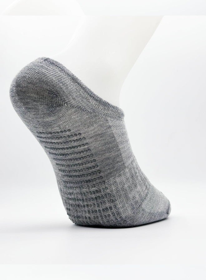 Balanced Yoga Stuff Non-Slip Grip Athletic Low Cut Socks, 2 Pairs, Gray, Black, Cushioned Performance No Show Unisex (US, Numeric, 6, 10, Regular, Regular, 2, Grey Black) - Image 4