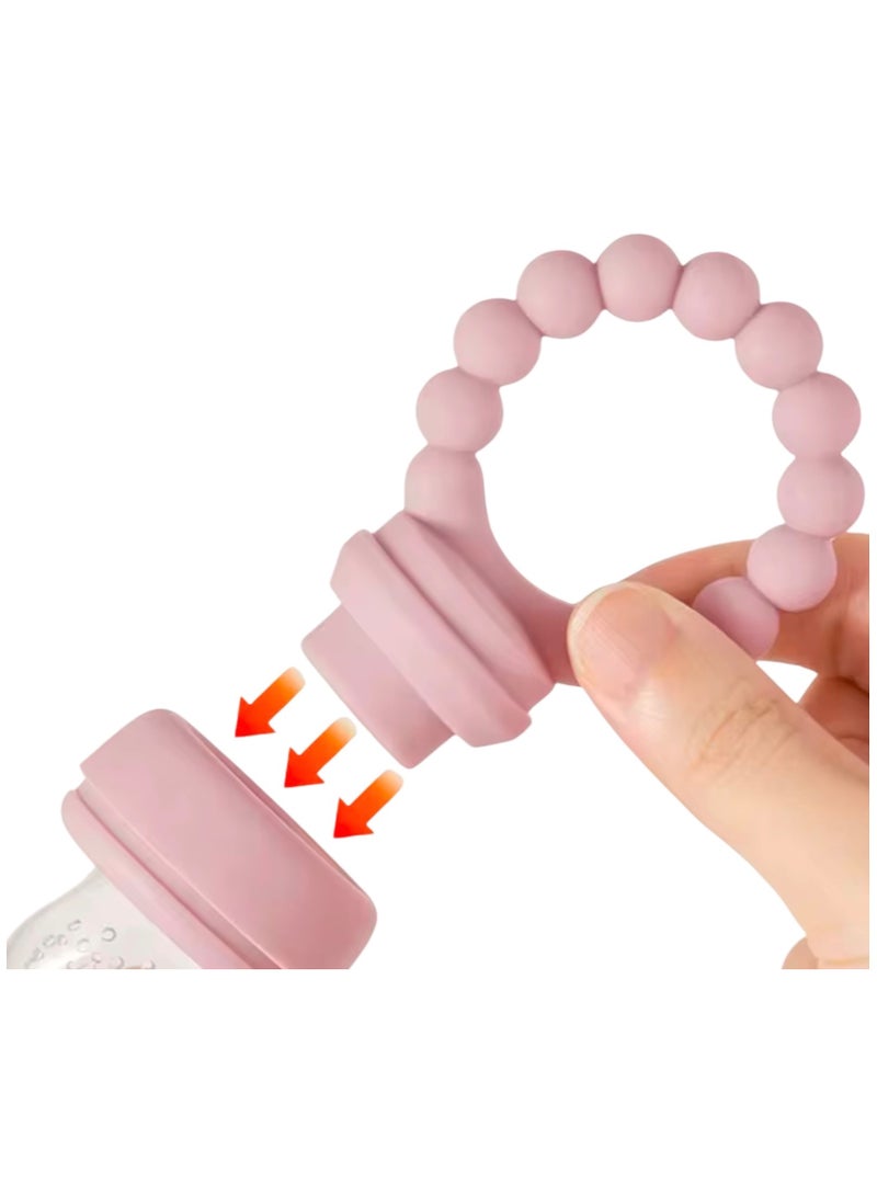 Fresh Food Feeder & Teether, BPA-Free Pacifier with Freezer Tray, 3 Replacement Pouches & Popsicle Molds , 6 Months and Above .(Pink).  - Image 5