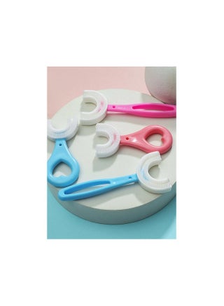 Kids U-Shaped Manual Toothbrush, Silicone Bristles Massage Gums Toothbrush, All-Round Cleaning Whitening Toothbrush for Children