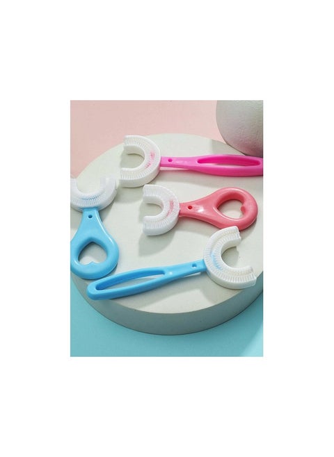 Kids U-Shaped Manual Toothbrush, Silicone Bristles Massage Gums Toothbrush, All-Round Cleaning Whitening Toothbrush for Children