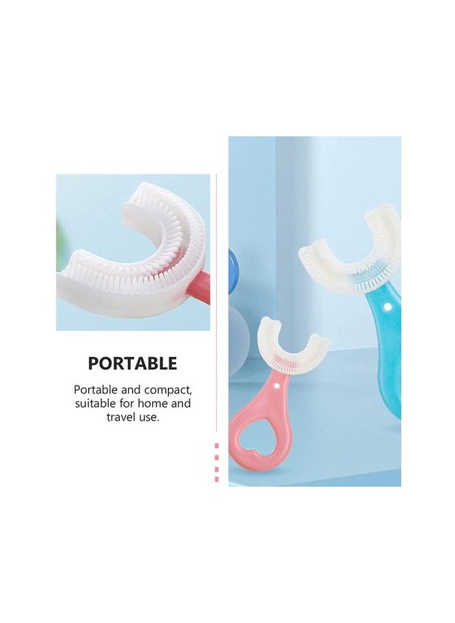 amazing.EGP - Kids U-Shaped Manual Toothbrush, Silicone Bristles Massage Gums Toothbrush, All-Round Cleaning Whitening Toothbrush for Children - Image 1