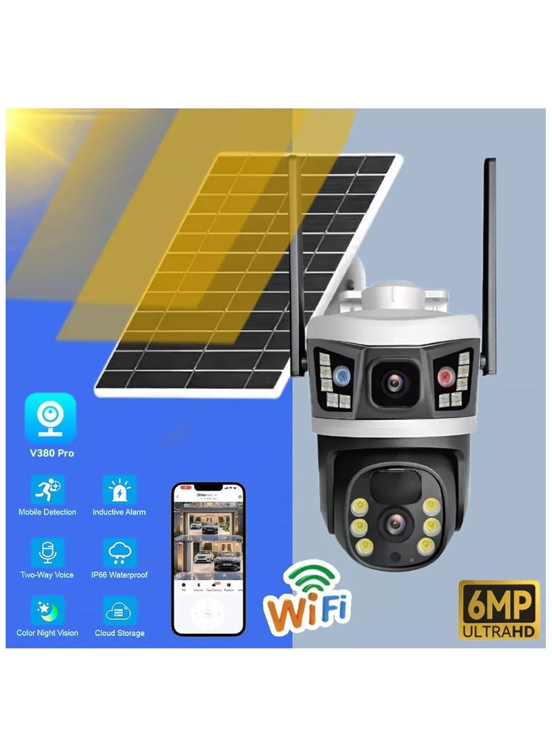 Generic - 6MP Dual-Lens Outdoor WiFi Security Camera – IP66 Waterproof Surveillance Cam with Full-Color Night Vision, Motion Detection, Two-Way Audio, Remote Access via App - Image 1
