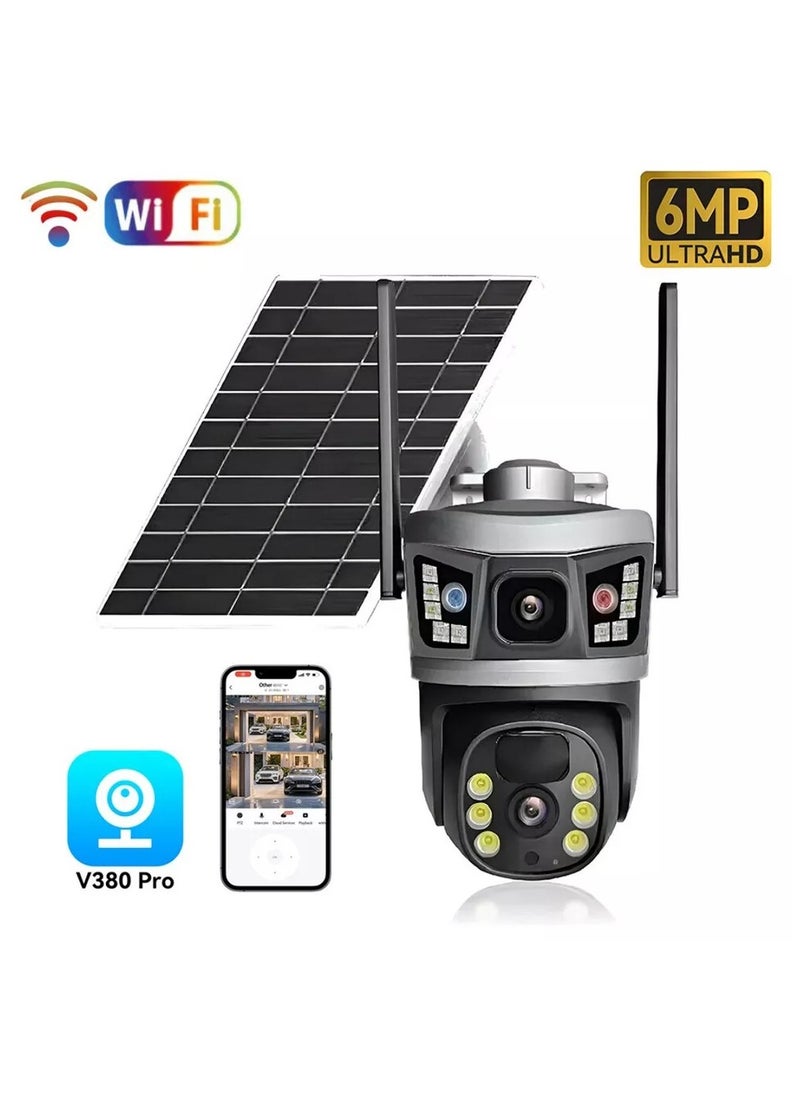 Generic - 6MP Dual-Lens Outdoor WiFi Security Camera – IP66 Waterproof Surveillance Cam with Full-Color Night Vision, Motion Detection, Two-Way Audio, Remote Access via App - Image 1