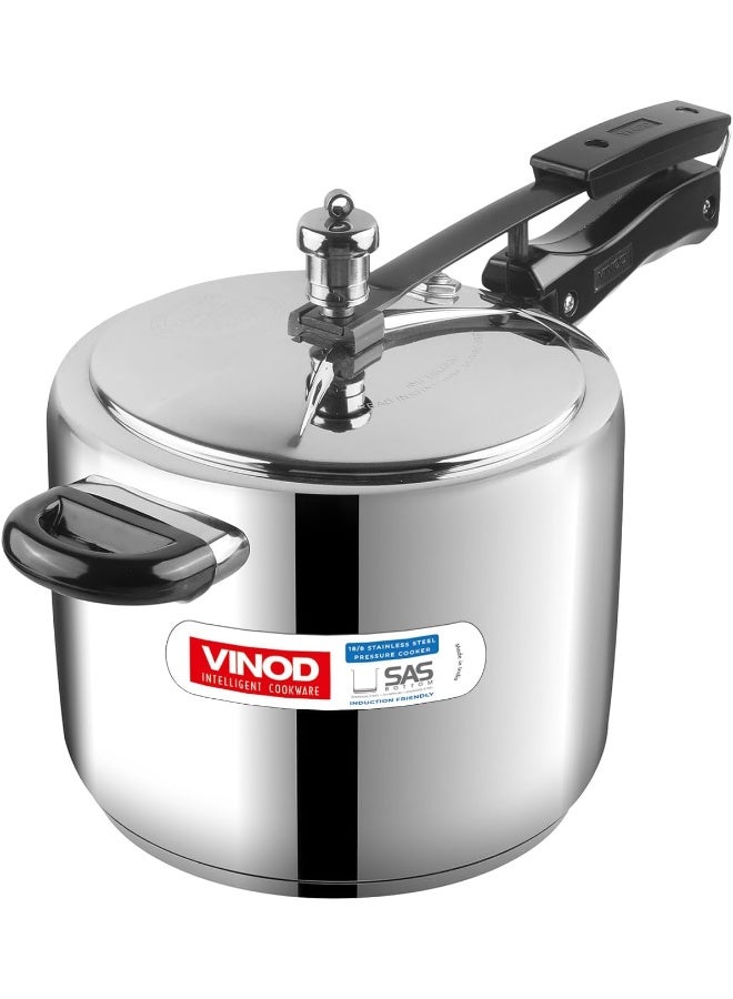 VINOD 5.5Liters Stainless Steel Inner Lid Pressure Cooker - 5.5 Litre | Sandwich Bottom Cooker | Induction and Gas Base | ISI and CE Certified silver - Image 1