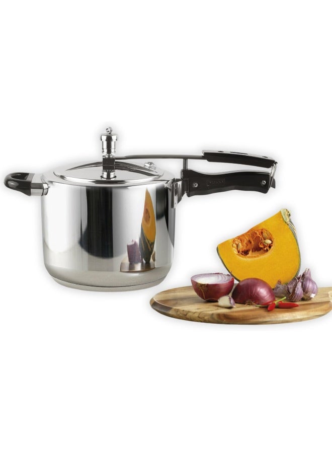 VINOD 5.5Liters Stainless Steel Inner Lid Pressure Cooker - 5.5 Litre | Sandwich Bottom Cooker | Induction and Gas Base | ISI and CE Certified silver - Image 2
