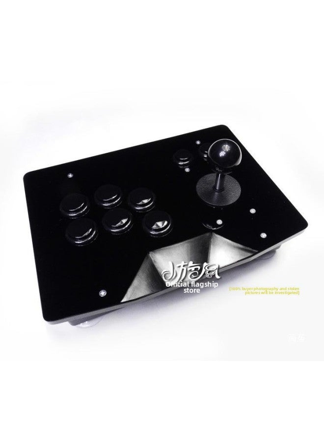 Right Hand Rocker King Of Fighters USB Rocker Backhand Arcade Game Rocker Computer USB Fighting Arcade PC Joystick-Product Color:One-line Straight Row Green Right Flashlight Brain Joystick  - Image 3