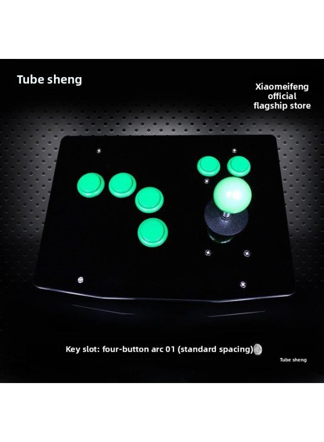Right Hand Rocker King Of Fighters USB Rocker Backhand Arcade Game Rocker Computer USB Fighting Arcade PC Joystick-Product Color:One-line Straight Row Green Right Flashlight Brain Joystick  - Image 5