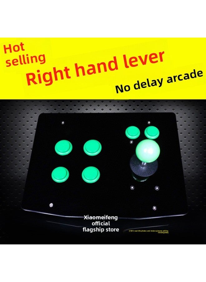 Right Hand Rocker King Of Fighters USB Rocker Backhand Arcade Game Rocker Computer USB Fighting Arcade PC Joystick-Product Color:One-line Straight Row Green Right Flashlight Brain Joystick  - Image 2