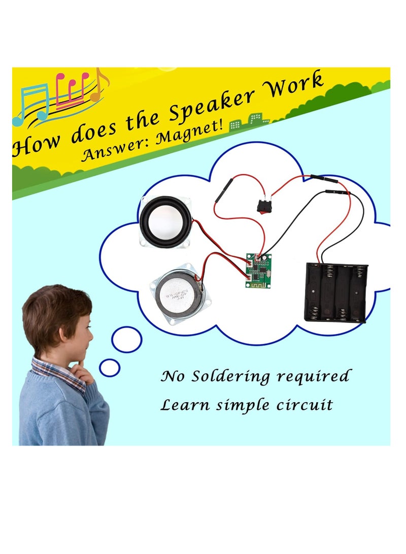 KASTWAVE أطقم STEM، مشاريع STEM للأطفال والبالغين، اصنع مكبر الصوت البلوتوث الخاص بك - مجموعة تجارب علمية للإلكترونيات، مجموعة DIY للمبتدئين، هدايا STEM للفتيات والفتيان المراهقين من عمر 10 سنوات وما فوق - Image 2