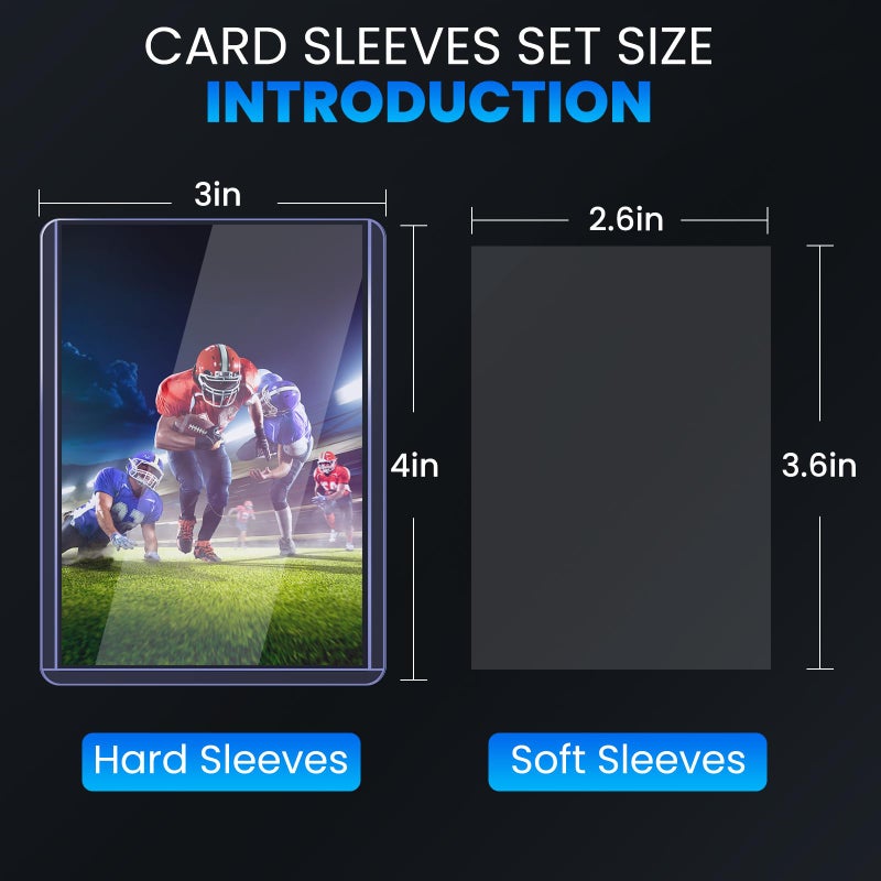 ZENOWICK 1200 Card Sleeves Top Loaders for Cards, 3" x 4" Hard Plastic Toploaders, Baseball Card Protectors, Trading Card Holder for Football Sports Cards (600 Toploaders + 600 Penny Sleeves) - Image 2