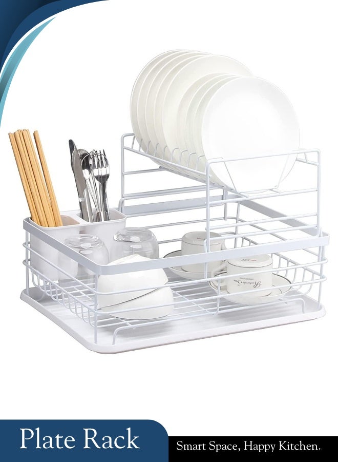 RACK STORE Large Dish Drying Rack for Kitchen Counter, Detachable Large Capacity Dish Drainer Organizer, 2-Tier Dish Racks with Utensil Holder - Image 3