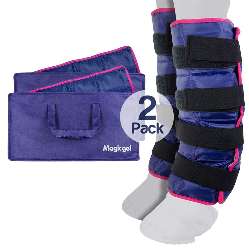 Magic Gel Magic Gel Horse Ice Pack with Carry Case Twin Ice Boots Cooling Horse Leg Wraps for Hock Ankle Knee Legs Boots and Hooves Horse Tack Horse Supplies Horse Gift Ideas for Horse Lovers 