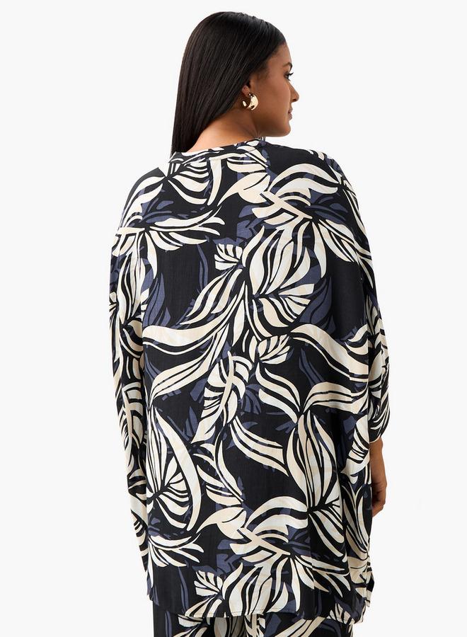  أولا بوبكن بلوزة مقاس كبير بطبعات شاملة وأكمام ثلاثة أرباع من أولا بوبكن - Image 3