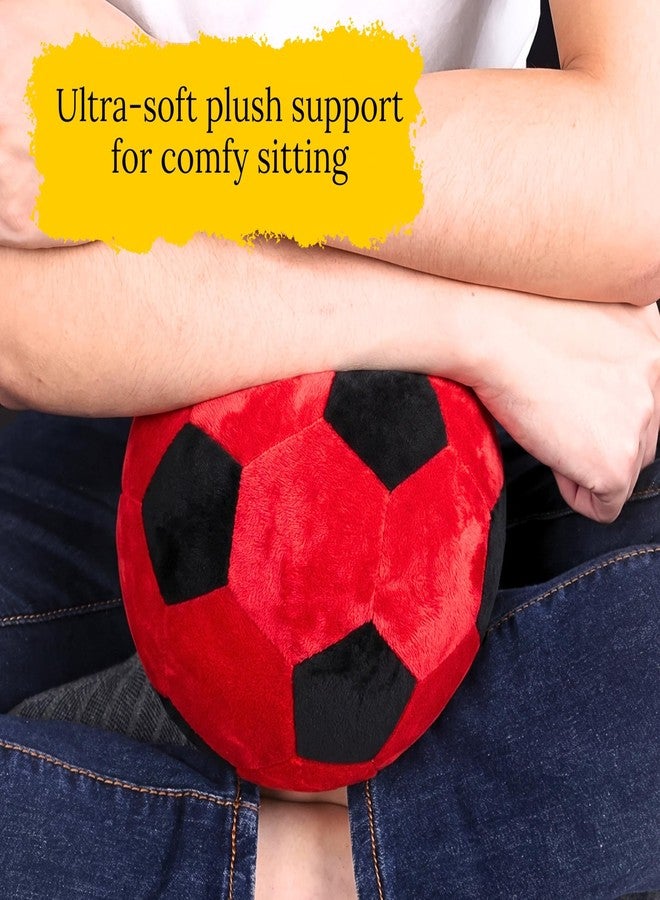 Tickles Football Soft Stuffed Plush Sports Toy for Kids Boys & Girls Birthday Gifts (Size: 30 cm Color: Red & Black) - Image 4